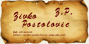Živko Postolović vizit kartica